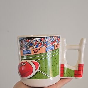 Vintage 3D Football Mug with a Goal Post Shaped Handle